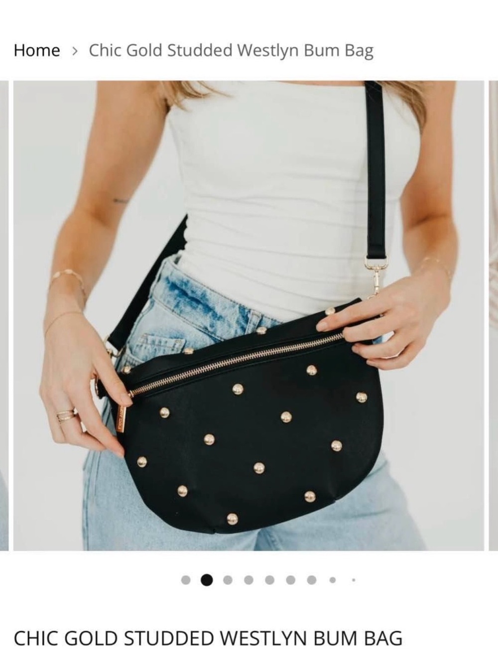 PRETTY SIMPLE STUDDED Bum Bag - Black